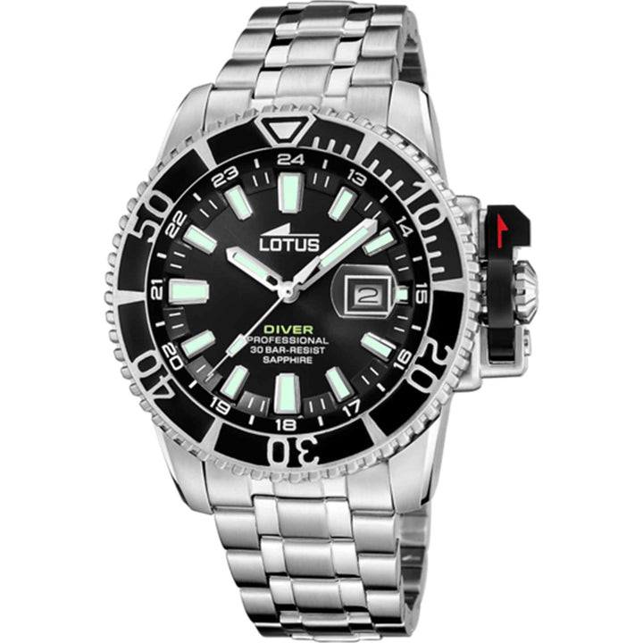 Lotus L18938/4 Men's Black Dial Diver Wristwatch