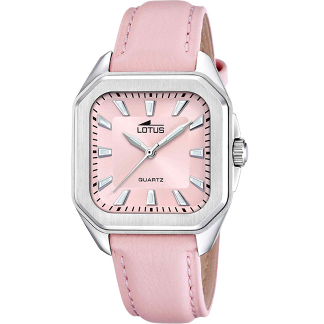 Lotus L18968/3 Women's Pink Square Dial Wristwatch
