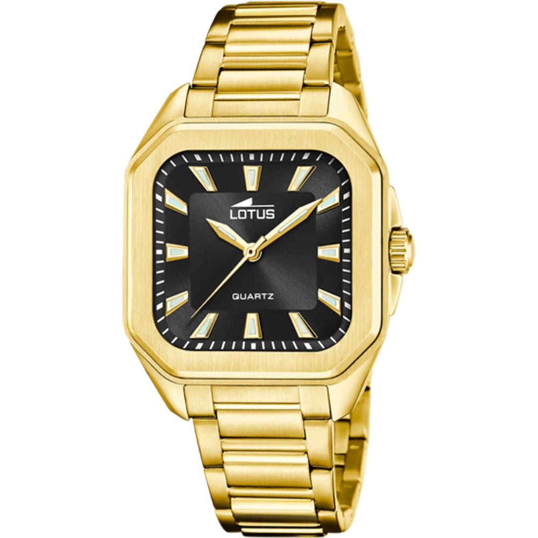 Lotus L18970/3 Women's Black Square Dial Wristwatch