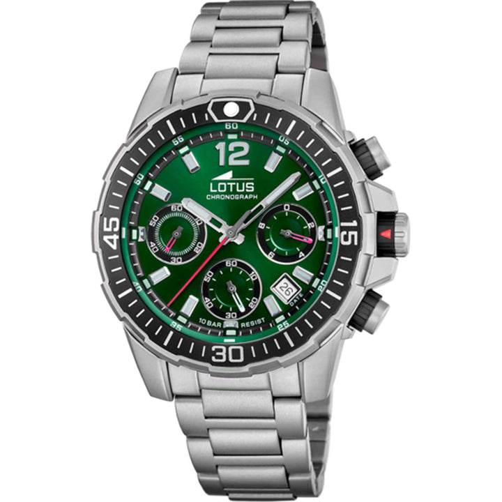 Lotus L18977/3 Men's Green Dial Chronograph Wristwatch