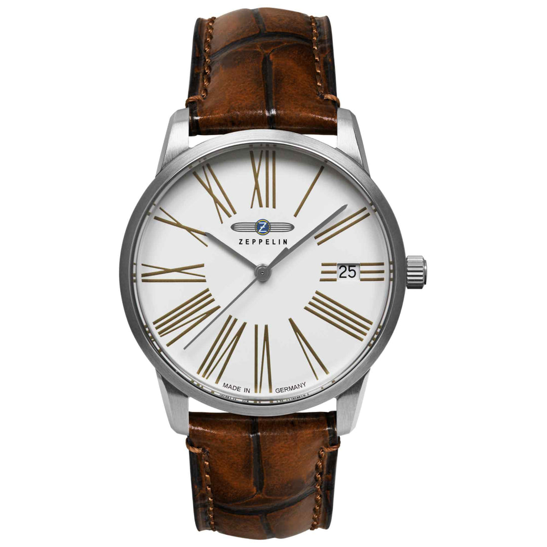 Zeppelin 8347-4 Women's Flatline Brown Strap Wristwatch (8151582146786)