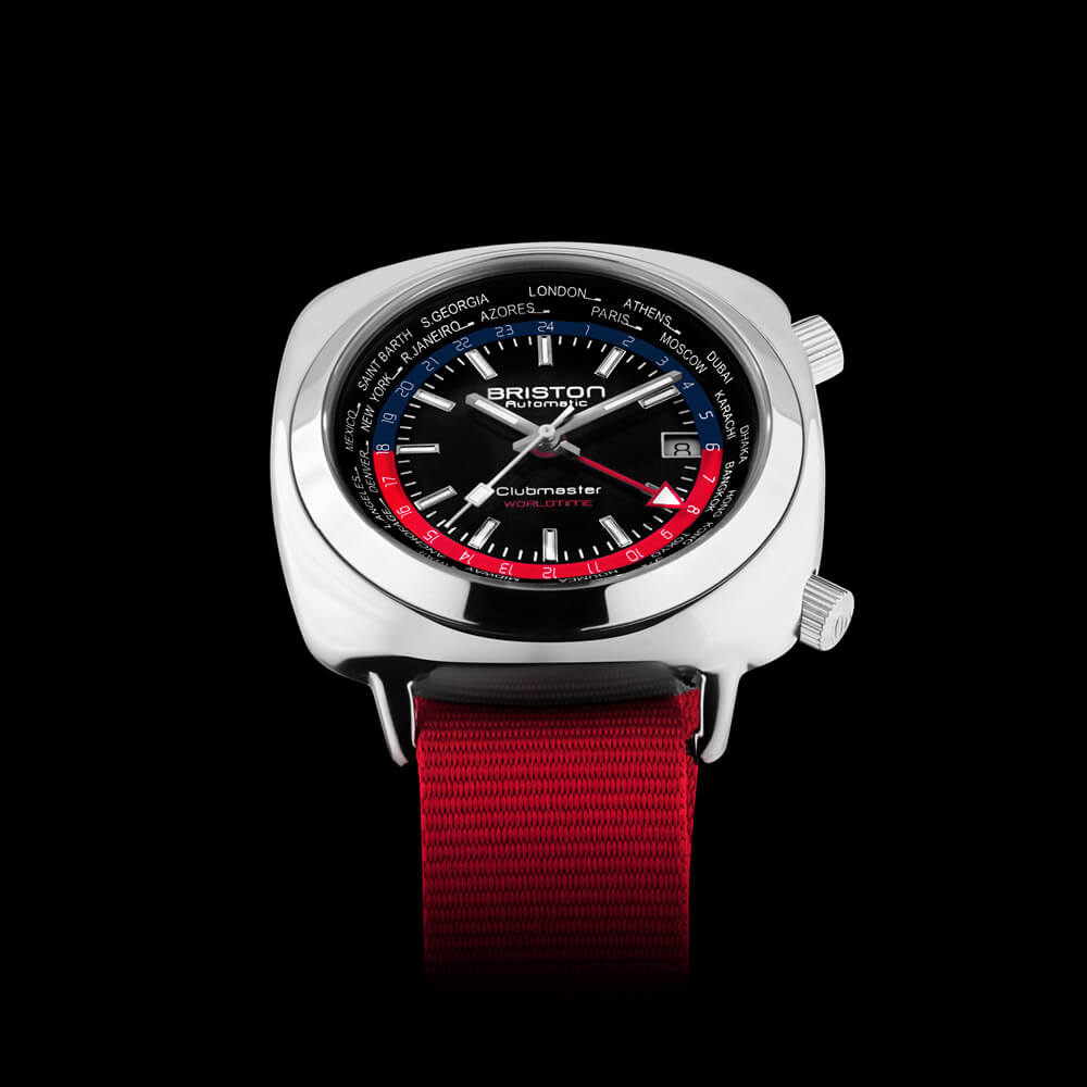 Briston Clubmaster Traveler Worldtime - Acier - Rouge 20842.PS.W.P.NR Watch
