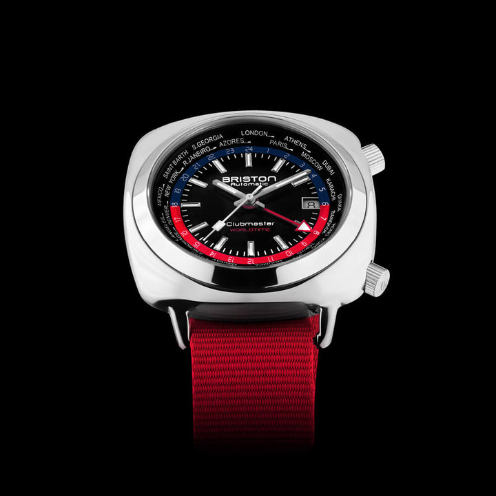 Briston Clubmaster Traveler Worldtime - Acier - Rouge 20842.PS.W.P.NR Watch