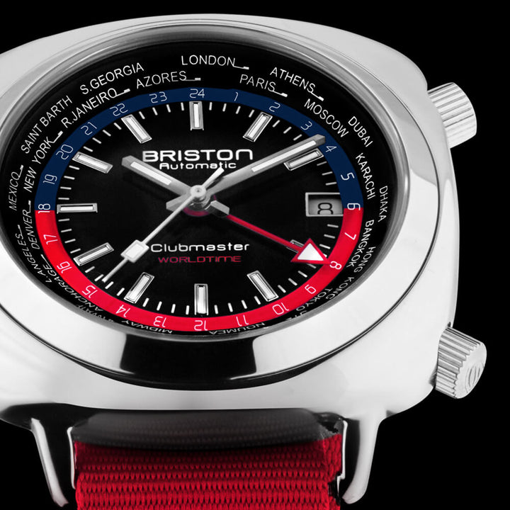 Briston Clubmaster Traveler Worldtime - Acier - Rouge 20842.PS.W.P.NR Watch