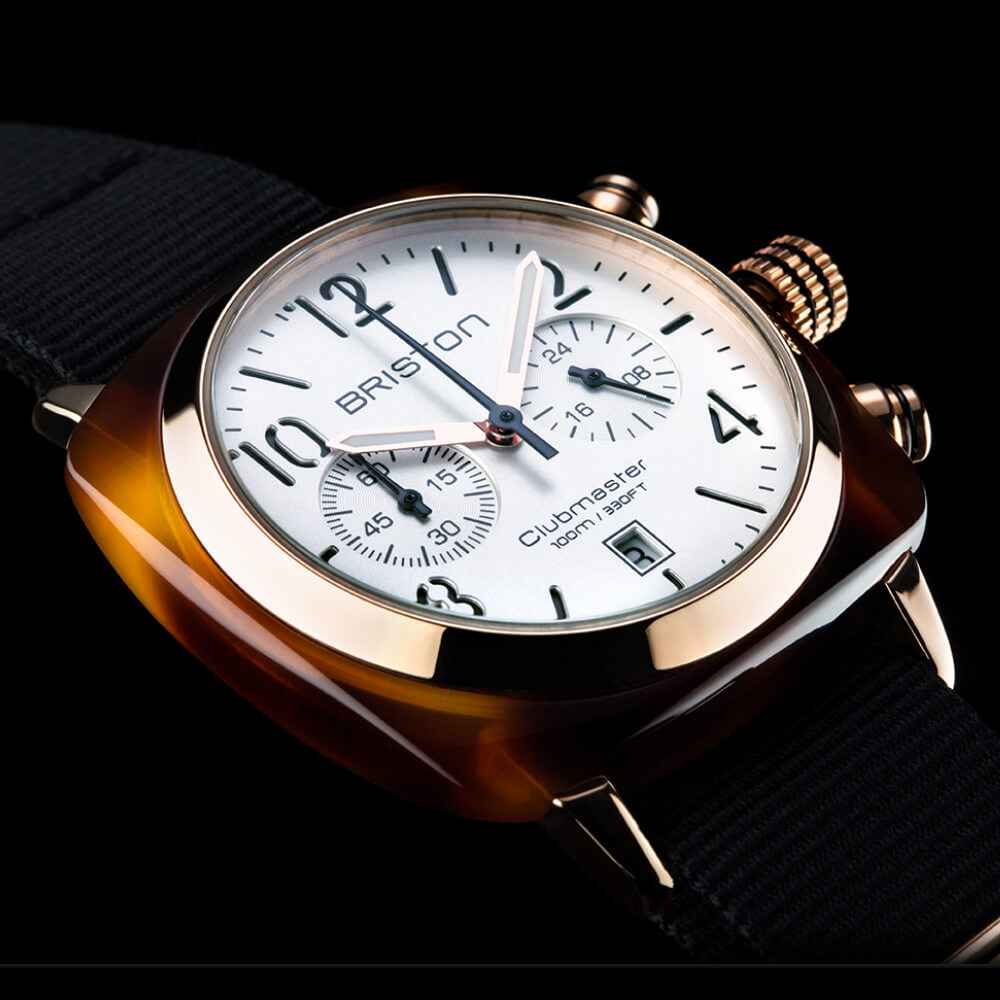 Briston Clubmaster Classic - Chrono - Rose Gold - Blanc 17140.PRA.T.2.NB Watch