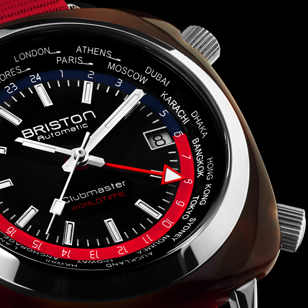 Briston Clubmaster Traveler Worldtime - Rouge 20842.SA.TW.P.NR Watch