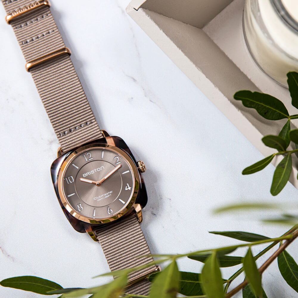 Briston Clubmaster Chic - HM - Gold - Gris Taupe 21536.PRA.UBR.30.NT Watch
