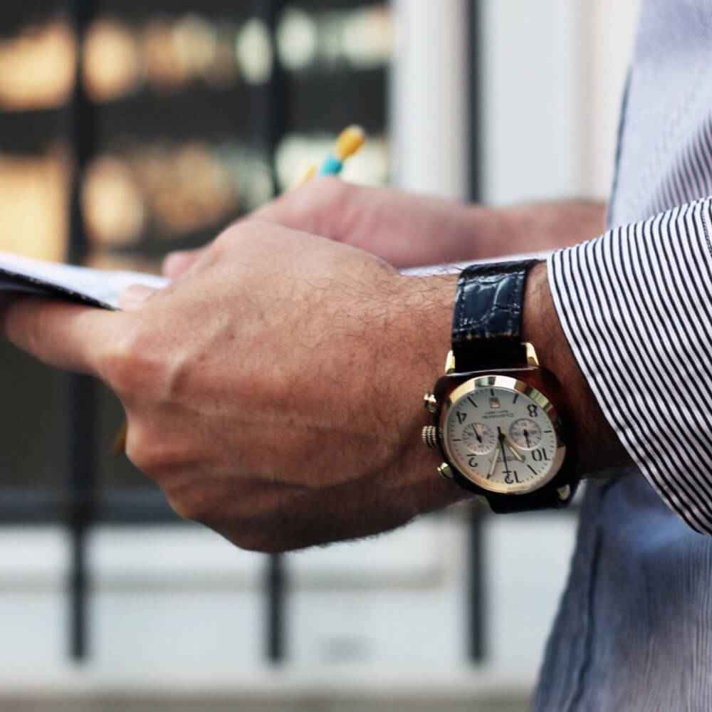 Briston Clubmaster Classic - Chrono - Gold - Blanc 17140.PYA.T.2.NB Watch