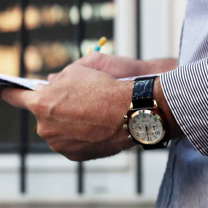Briston Clubmaster Classic - Chrono - Gold - Blanc 17140.PYA.T.2.NB Watch