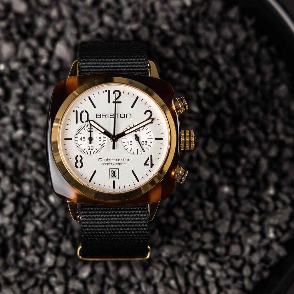 Briston Clubmaster Classic - Chrono - Gold - Blanc 17140.PYA.T.2.NB Watch