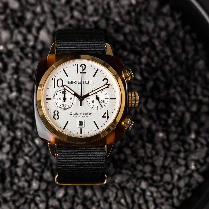 Briston Clubmaster Classic - Chrono - Gold - Blanc 17140.PYA.T.2.NB Watch