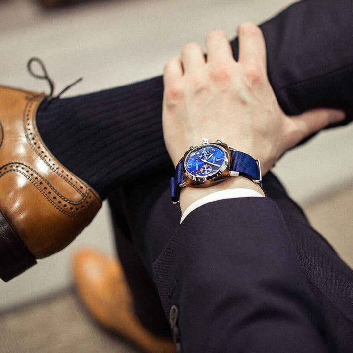 Briston Clubmaster Classic - Chrono - Bleu Marine 15140.SA.T.9.NNB Watch