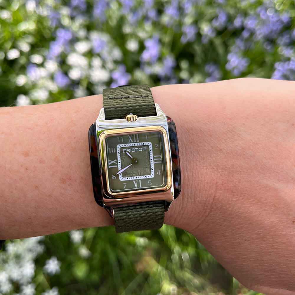 Briston Streamliner Kennedy Spring -  HM - Gold - Vert olive 262030.PYA.UG.26.NOL Watch