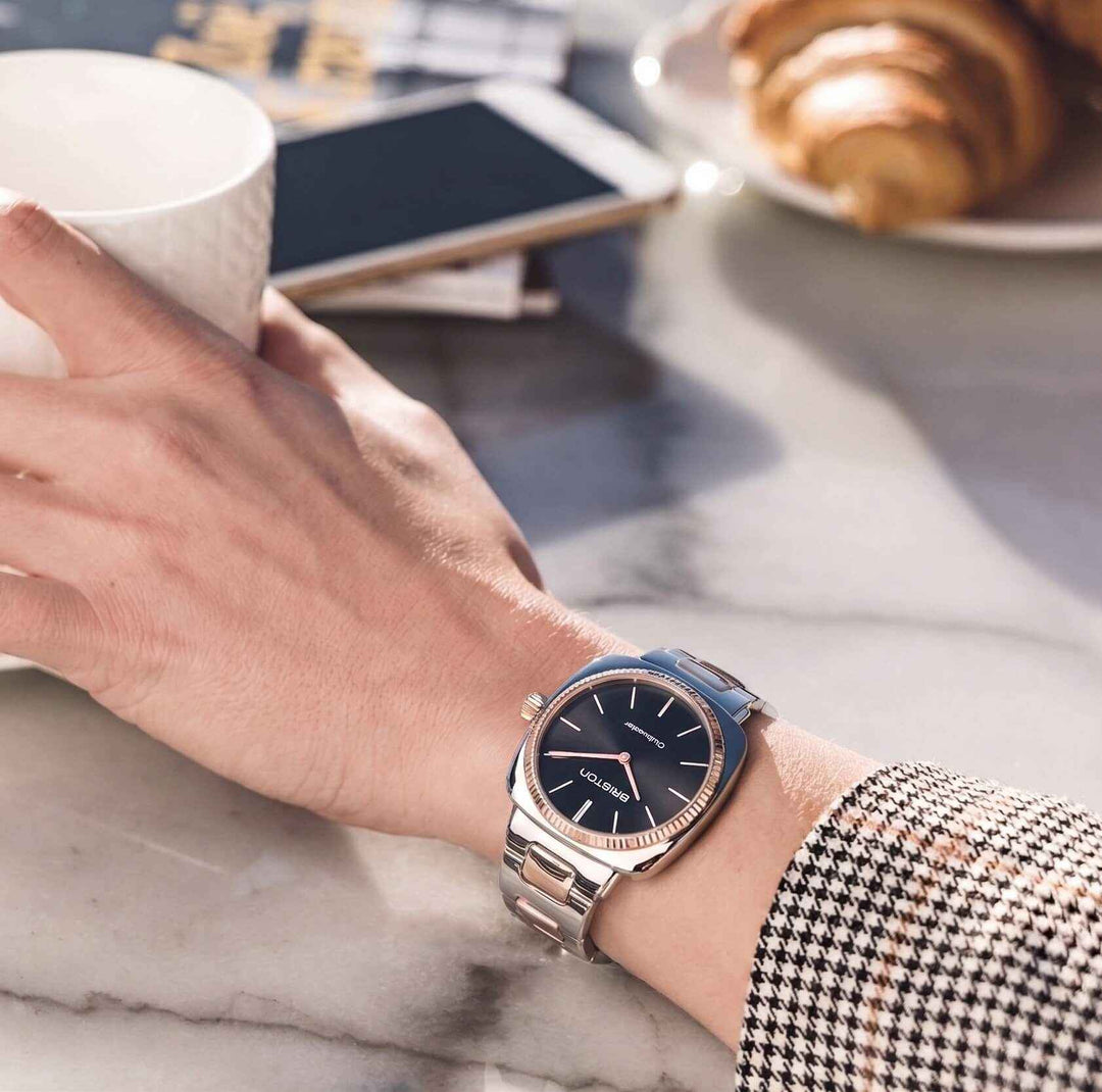 Briston Clubmaster Elegant - Acier - Gold - Noir 22937.RGS.E.1.SB Watch