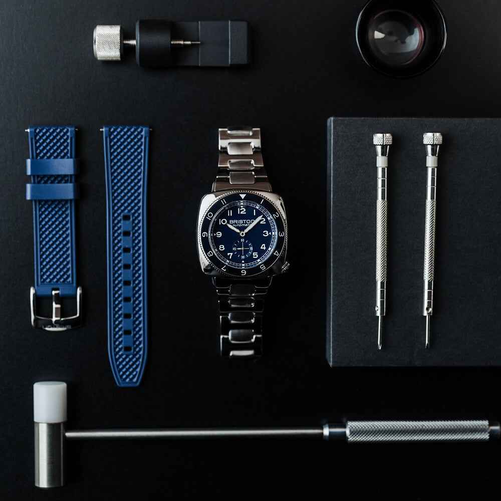 Briston Clubmaster Legend - Petite Seconde - Acier - Bleu 241639.PS.L.15.SB Watch