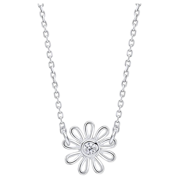 Laura Ashley N4663C Thorncliff Daisy Necklace Sterling Silver