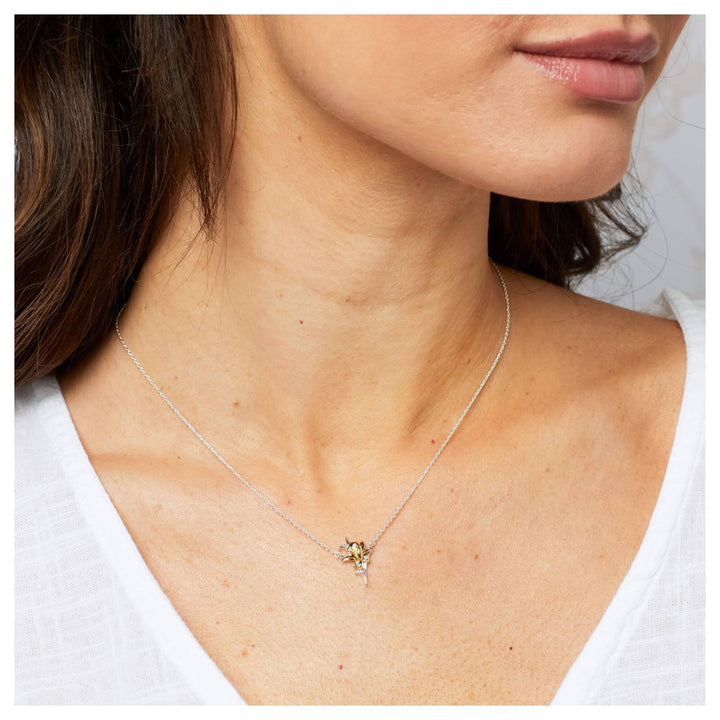 Laura Ashley N4666 Heritage Daffodil Necklace Sterling Silver