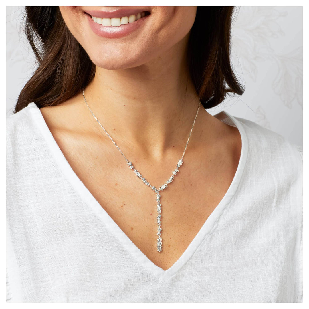 Laura Ashley N4668 Naunton Folly Lariat Necklace Sterling Silver
