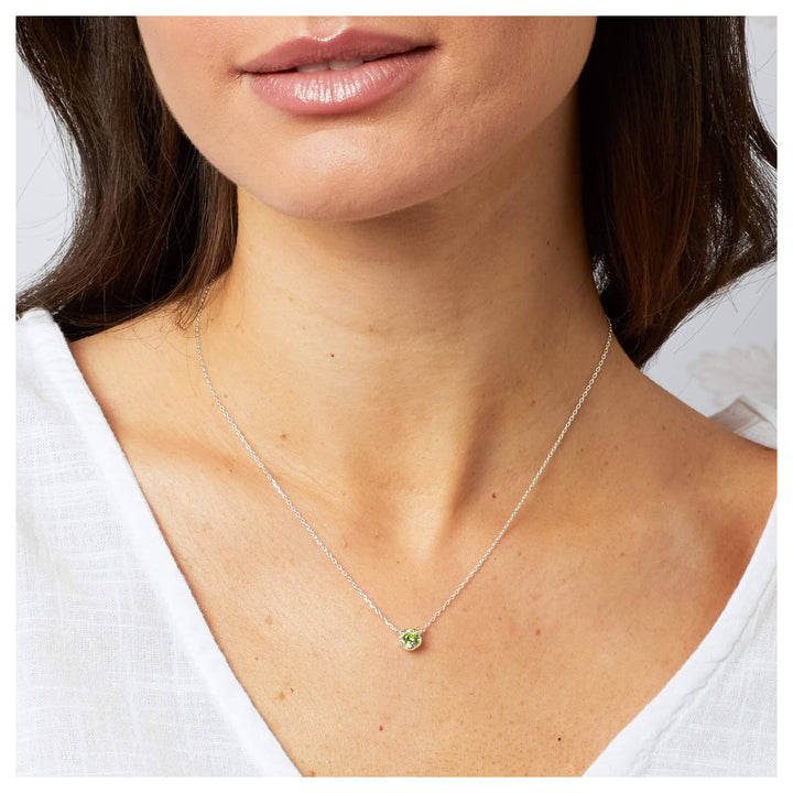 Laura Ashley N4670G Petal Set Semi-Precious Necklace Sterling Silver