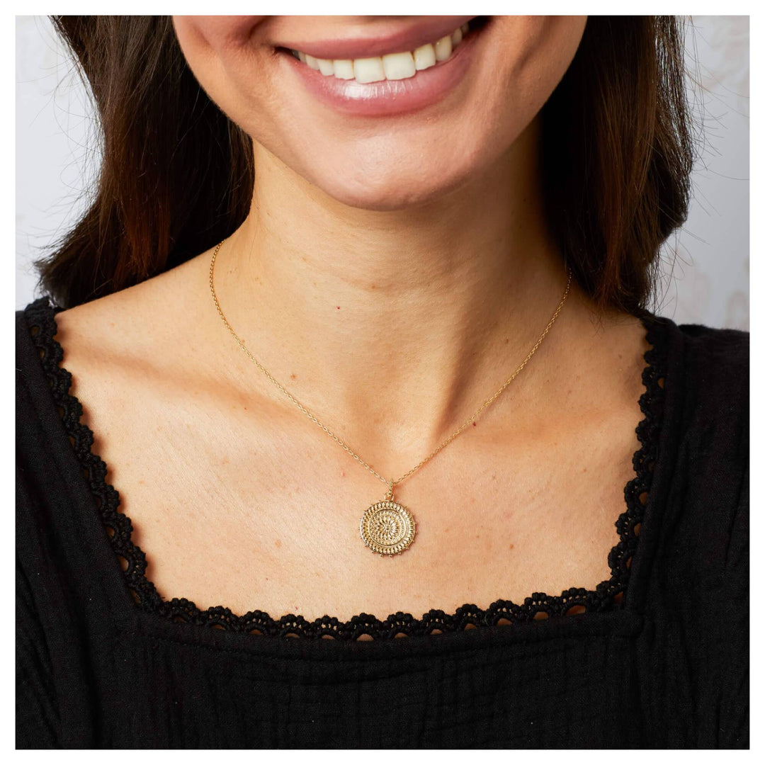 Laura Ashley N4671 Katya Sunflowers Necklace Sterling Silver