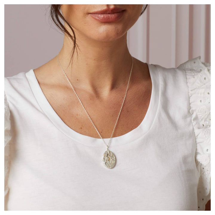 Laura Ashley N4720 Broadoak Locket Necklace Sterling Silver