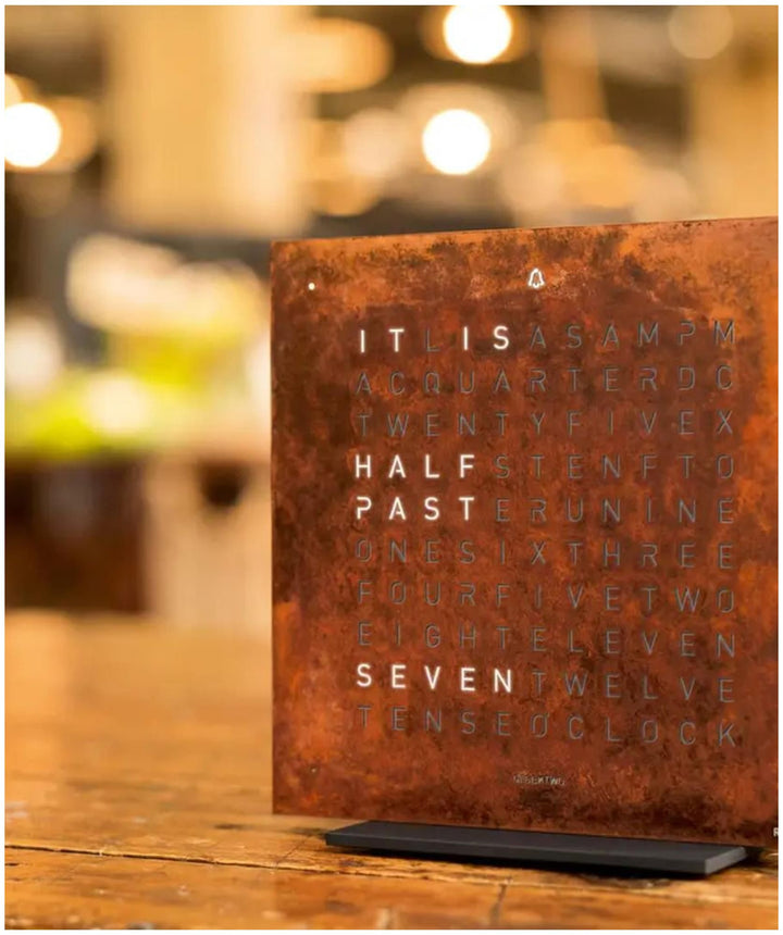 Qlocktwo T4BLENRT-UK Earth 13.5 Rust Collection Desk Clock