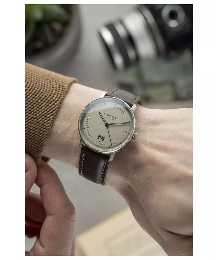 Sternglas S01-NAG26-BR03 Men's Naos Big Date Watch