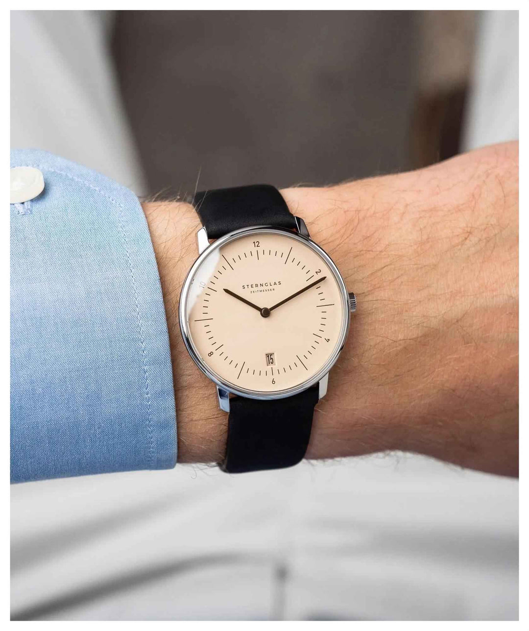 Sternglas S01-NA54-PR07 Naos Leather Strap Watch