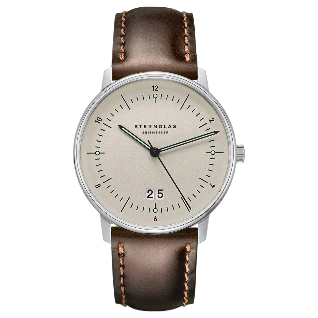 Sternglas S01-NAG26-BR03 Men's Naos Big Date Watch