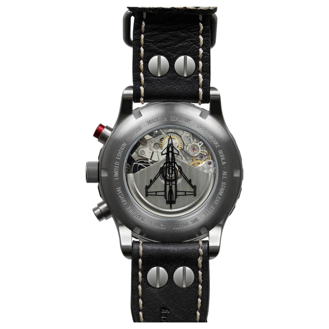 Zeppelin 7218-3 Eurofighter Chronograph Leather Strap Watch