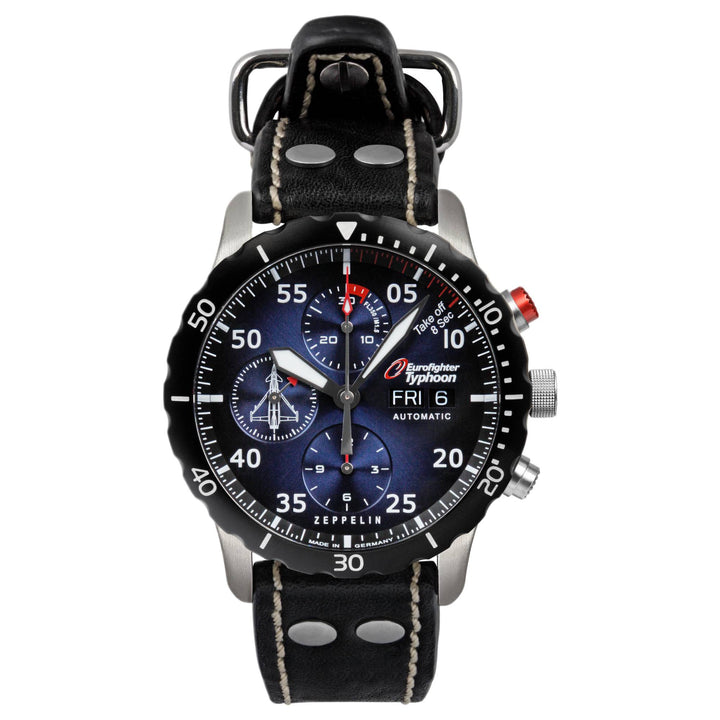 Zeppelin 7218-3 Eurofighter Chronograph Leather Strap Watch