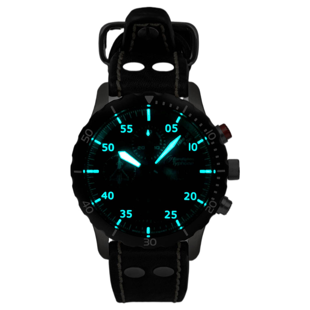 Zeppelin 7218-3 Eurofighter Chronograph Leather Strap Watch