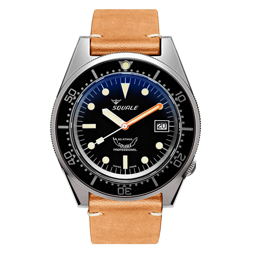 Squale 1521BKBL.PC 500 Meter Swiss Automatic Dive Wristwatch Leather - H S Johnson (7800792449250)