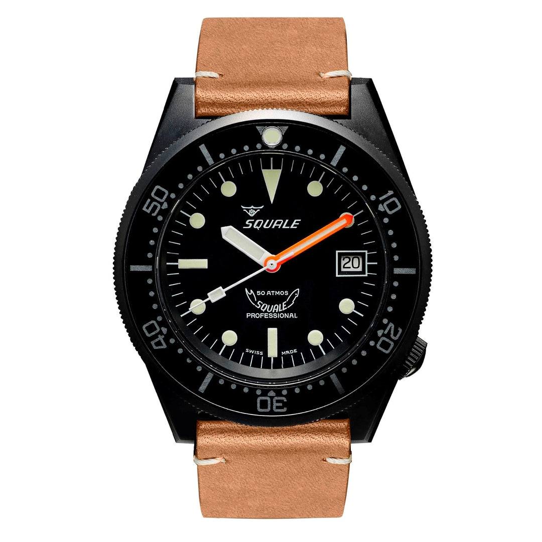 Squale 1521PVD.PC 500 Meter Swiss Automatic Dive Wristwatch Leather - H S Johnson (7505123344610)