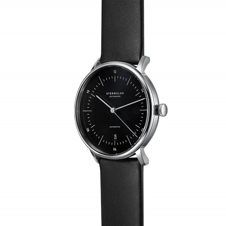 Sternglas S02-NA03-PR07 Men's Naos Automatic Black Leather Strap Wristwatch - H S Johnson (7800807882978)