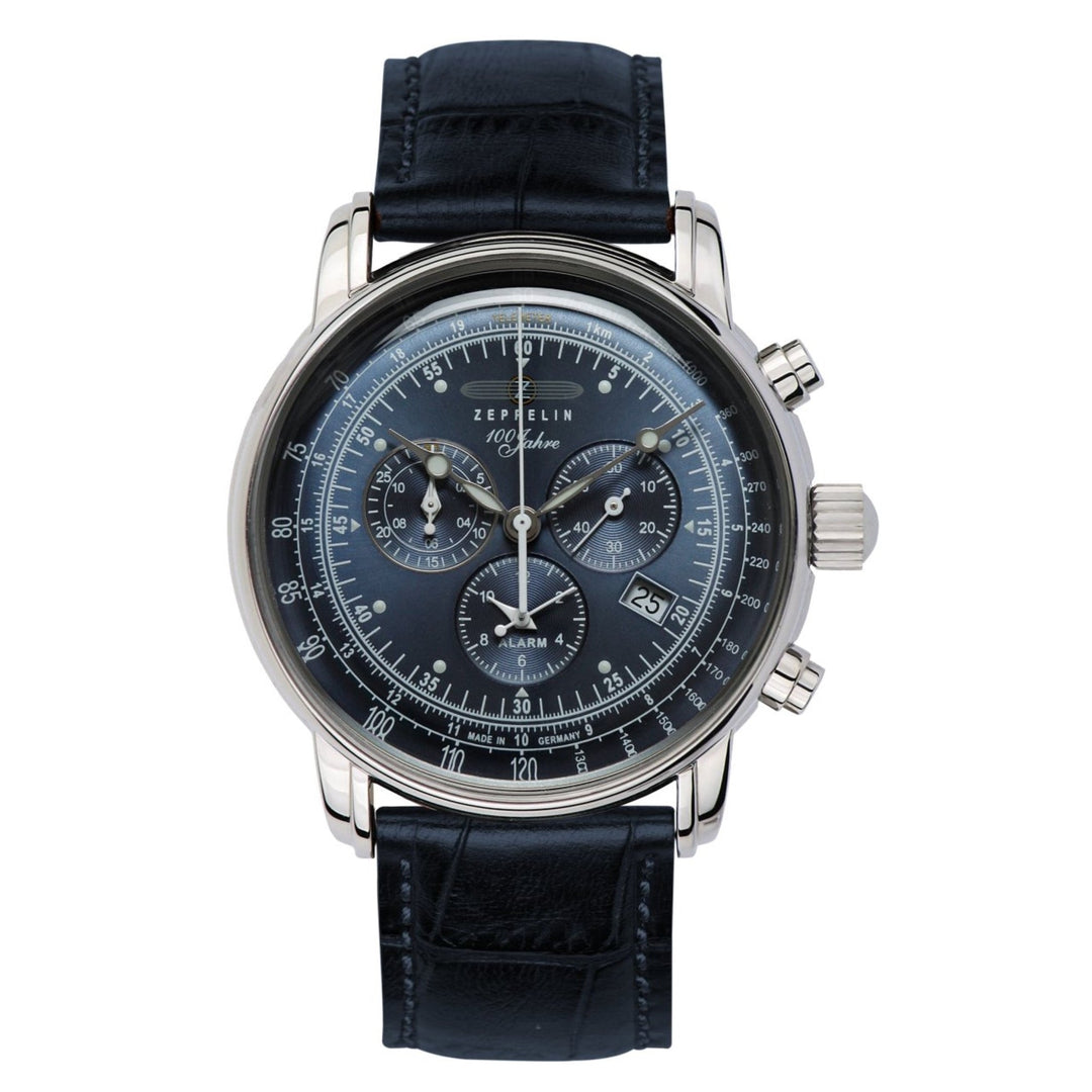 Zeppelin 7680-3 100 Jahre Armbanduhr mit blauem Zifferblatt und Lederarmband – HS Johnson