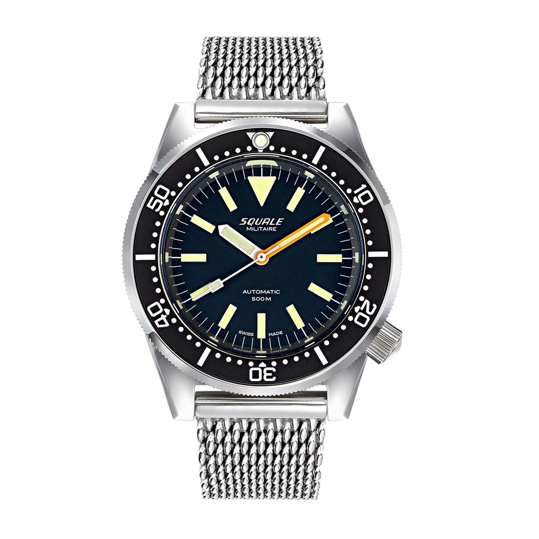 Squale 1521MILIT.ME20 Polished Swiss Automatic Dive Wristwatch Mesh - H S Johnson (7505211916514)