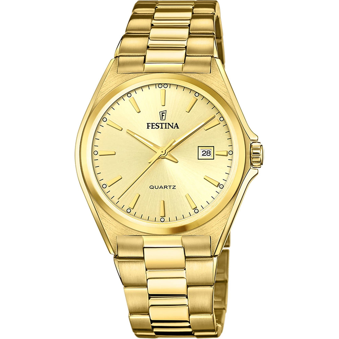 Festina F20555/3 Herren-Armbanduhr mit goldfarbenem Zifferblatt und Armband – HS Johnson