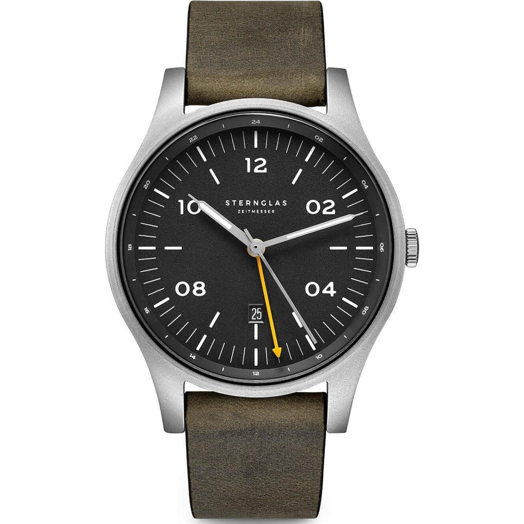 Sternglas S01-TA11-VI18 Men's Taiga GMT Vintage Leather Strap Wristwatch - H S Johnson (7800830034146)
