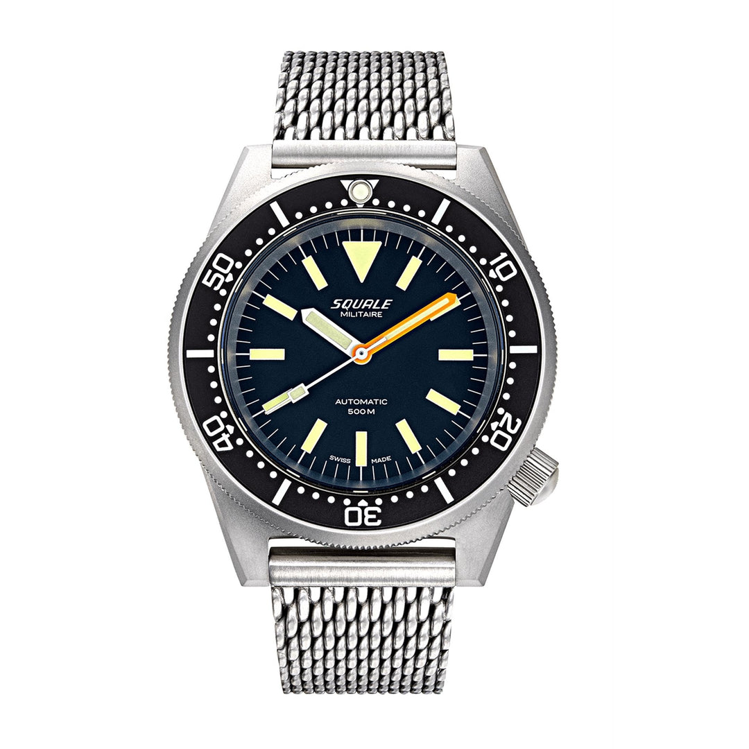 Squale 1521MILIBL.ME20 Matt Finish Swiss Automatic Dive Wristwatch Mesh - H S Johnson (7797466333410)