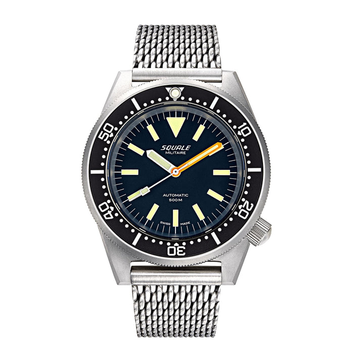 Squale 1521MILIBL.ME20 Matt Finish Swiss Automatic Dive Wristwatch Mesh - H S Johnson (7797466333410)