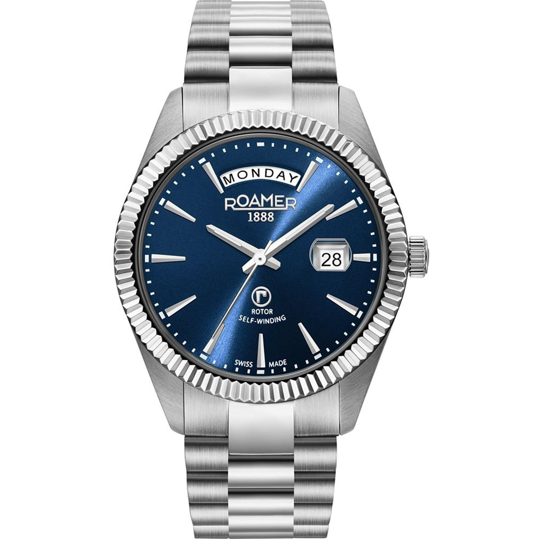 Roamer 981662 41 45 90 Primeline Automatik-Armbanduhr mit blauem Zifferblatt – HS Johnson