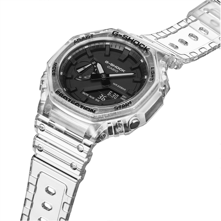G-Shock ga-2100ske-7aer skeleton series gennemsigtigt armbåndsur - hs johnson