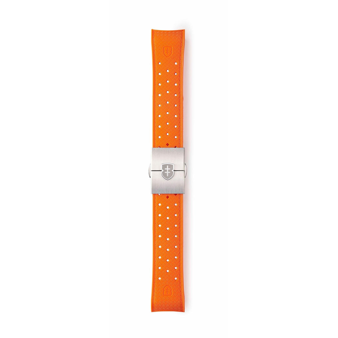 Elliot Brown STR-R55 Orange Textured Rubber Strap - H S Johnson (7797486485730)