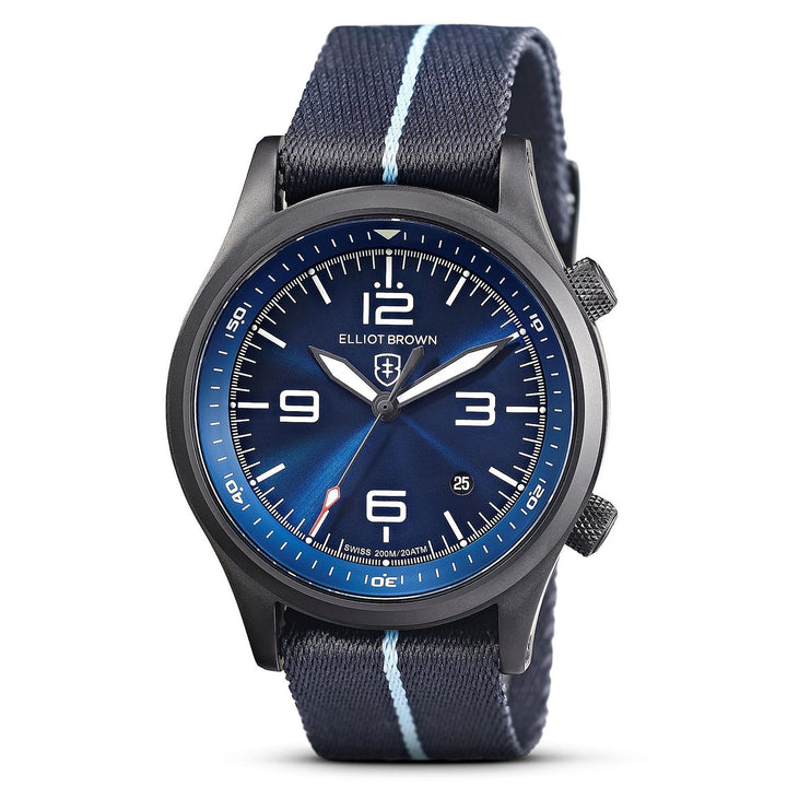 Elliot Brown 202-023-N12 Herren-Armbanduhr mit Canford-Armband und blauem Armband – HS Johnson