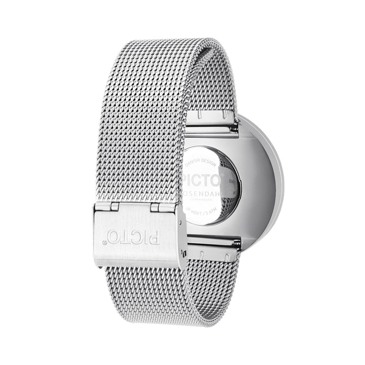 Picto 43364-0820 Armbanduhr mit weißem Zifferblatt und silberfarbenem Mesh-Armband – HS Johnson (7797543665890)