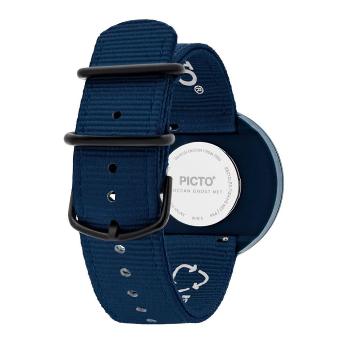 Picto R44001-R001 Armbanduhr mit marineblauem Zifferblatt und Armband aus recyceltem Kunststoff – HS Johnson