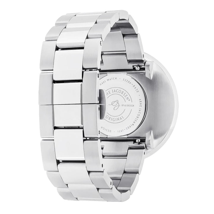 Arne Jacobsen 53118-2028 Bankers Armbanduhr mit grauem Zifferblatt und Stahlarmband | HS Johnson