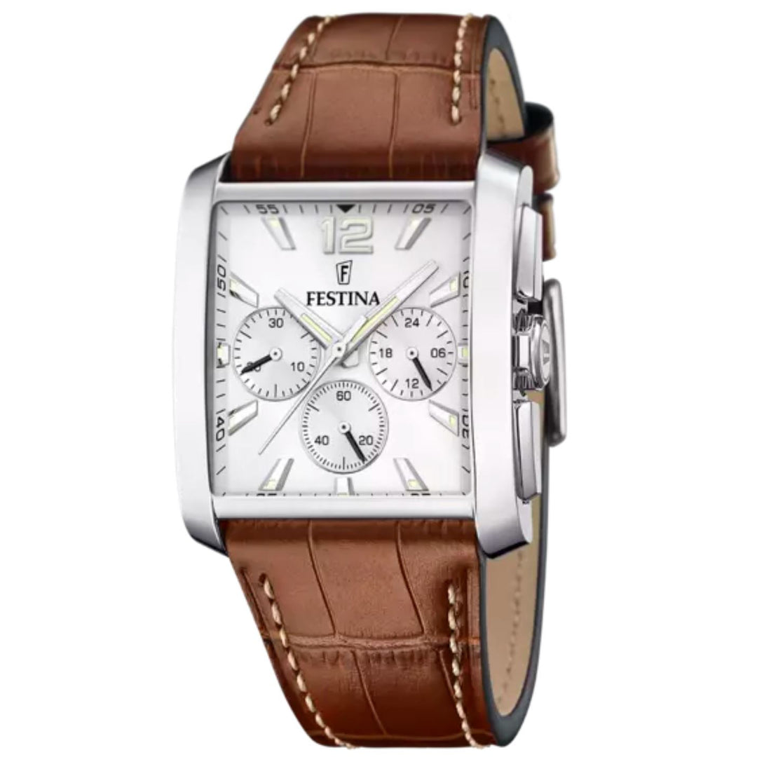 Festina F20636/1 Men's Chronograph Brown Leather Strap Wristwatch - H S Johnson (7937209630946)