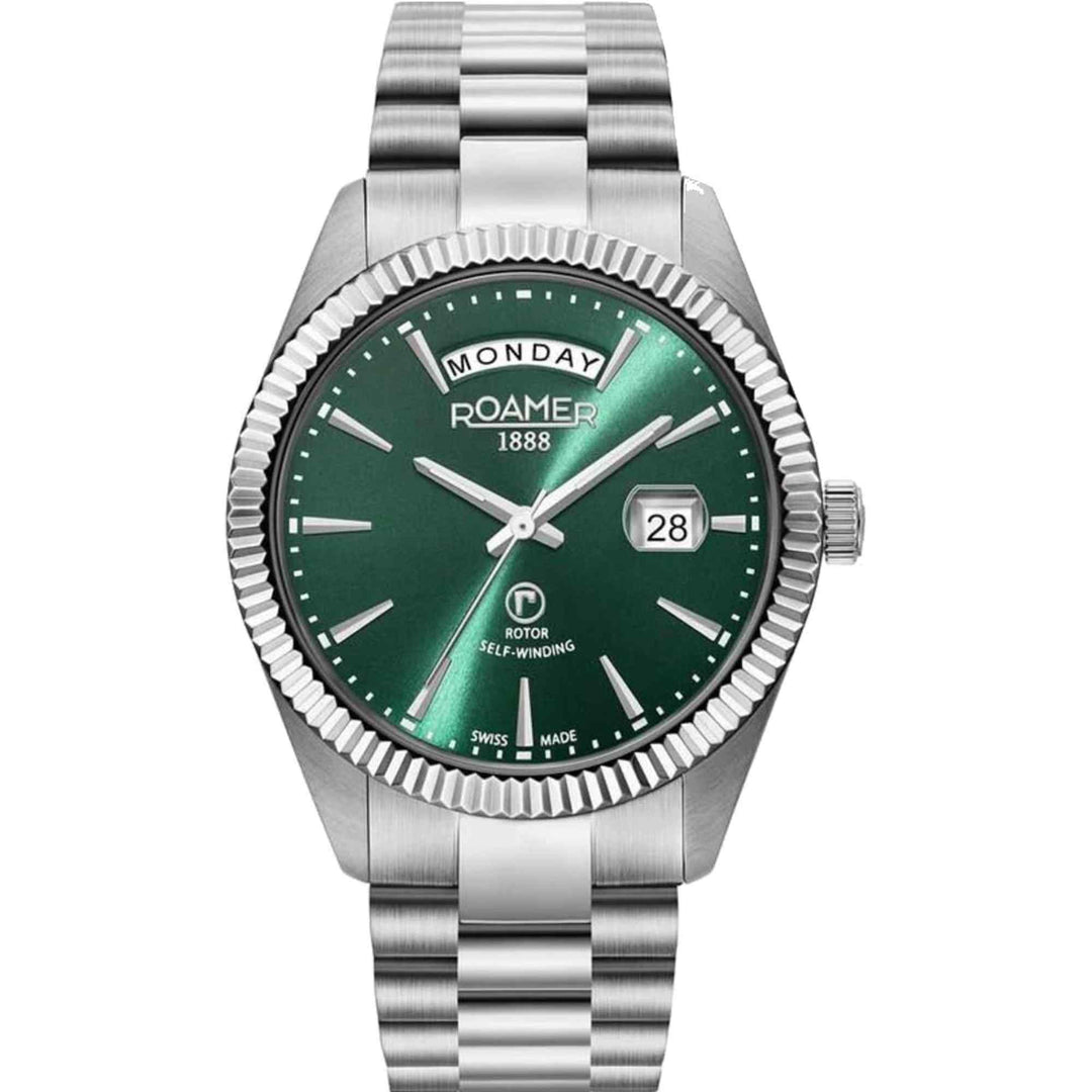Roamer 981662 41 75 90 Primeline Automatic Green Dial Wristwatch | H S Johnson (8064991723746)